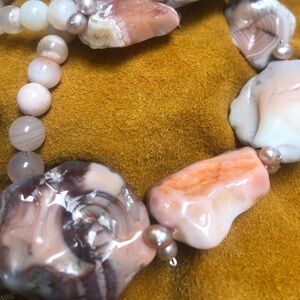 Handmade softness one of a kind necklace and earrings